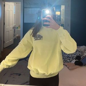 TopShop Yellow Malibu Crew Neck Sweatshirt